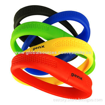 Wristband USB Flash Drive, Logos Imprint and Advertisement Data Pre-loading are Welcome